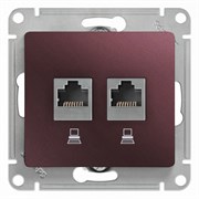 Glossa баклажановый розетка 2-ая компьютерная RJ45+RJ45, кат.5E GSL001185KK Glossa баклажановый розетка 2-ая компьютерная RJ45+RJ45, кат.5E GSL001185KK