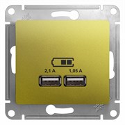 Glossa фисташковый розетка USB 5В/2,1А, 2х5В/1,05А GSL001033 Glossa фисташковый розетка USB 5В/2,1А, 2х5В/1,05А GSL001033