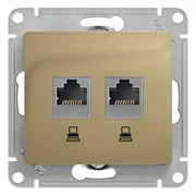 Glossa титан розетка 2-ая компьютерная RJ45+RJ45, кат.5E GSL000485KK Glossa титан розетка 2-ая компьютерная RJ45+RJ45, кат.5E GSL000485KK