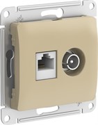 Glossa титан розетка двойная TV + компьютерная RJ45, кат. 5Е GSL000489 Glossa титан розетка двойная TV + компьютерная RJ45, кат. 5Е GSL000489