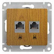 Glossa дерево дуб розетка 2-ая компьютерная RJ45+RJ45, кат.5E GSL000585KK Glossa дерево дуб розетка 2-ая компьютерная RJ45+RJ45, кат.5E GSL000585KK