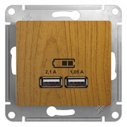Glossa дерево дуб розетка USB 5В/2,1А, 2х5В/1,05А GSL000533 Glossa дерево дуб розетка USB 5В/2,1А, 2х5В/1,05А GSL000533