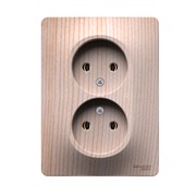 Systeme Electric Glossa Сосна Розетка двойная без заземления,16А, в сборе GSL001520 Systeme Electric Glossa Сосна Розетка двойная без заземления,16А, в сборе GSL001520