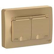 Blanca внутренняя титан розетка 2-ая с заземлением, IP44 со шторками, 16А, 250В BLNRS441124 Blanca внутренняя титан розетка 2-ая с заземлением, IP44 со шторками, 16А, 250В BLNRS441124