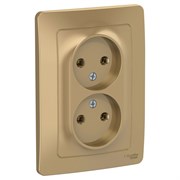 Blanca внутренняя титан розетка 2-ая без заземления без шторок, 16А, 250В BLNRS000024 Blanca внутренняя титан розетка 2-ая без заземления без шторок, 16А, 250В BLNRS000024