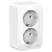 Blanca наружняя белый розетка 2-ая с заземлением, со шторками 16А, 250В, изолированная пластина BLNRA011211 Blanca наружняя белый розетка 2-ая с заземлением, со шторками 16А, 250В, изолированная пластина BLNRA011211