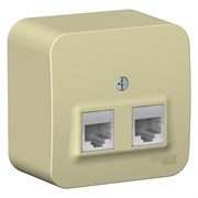 Blanca наружняя бежевый розетка 2-ая компьютерная RJ45, кат.5E, изолированная пластина BLNIA045457