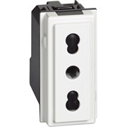 BTicino Living now белый розетка итальянского стандарта для вилок 2К и 2К+З 10/16А 1 мод KW4180