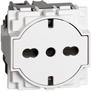 BTicino Living now белый розетка нем/итал стандарта с плоской лицевой панелью 10/16А 2 мод KW4140A16F