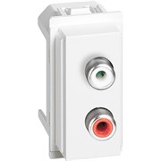 BTicino Living now белый розетка с двумя разъемами RCA 1 мод KW4269R