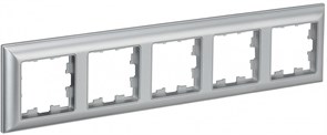 IEK Brite Decor алюминий 3D-форма рамка 5 мест BR-M52-12-K47