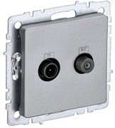 IEK Brite Base алюминий розетка двойная TV+SAT BR-AF20-O-K47