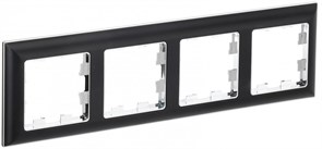 IEK Brite Decor чёрный / хром 3D-форма рамка 4-места BR-M42-12-2-K23