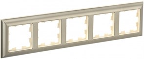 IEK Brite Decor шампань 3D-форма рамка 5 мест BR-M52-12-3-K10