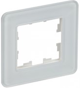 IEK Brite Decor белый матовый стекло скруглённые углы рамка 1 место BR-M12-G-41-K01