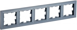 IEK Brite Base маренго рамка 5 мест BR-M52-K35