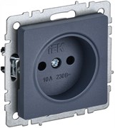 IEK Brite Base маренго розетка 1-м без заземления, без защитных створок 10А BR-R10-10-K35