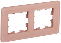 IEK Brite Decor дымчатый матовый стекло скруглённые углы рамка 2-местная BR-M22-G-41-K97