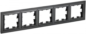 IEK Brite Base чёрный рамка 5-местная BR-M52-K02