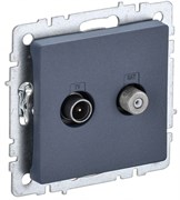 IEK Brite Base маренго розетка двойная TV+SAT BR-AF20-O-K35