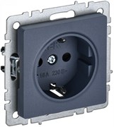 IEK Brite Base маренго розетка 1-м с заземлением, без защитных створок 16А BR-R11-16-K35