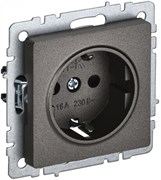 IEK Brite Base тёмная бронза розетка 1-м с заземлением, без защитных створок 16А BR-R11-16-K45