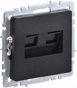 IEK Brite Base чёрный розетка компьютерная двойная RJ45 кат.5E BR-K20-1-K02