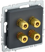 IEK Brite Base графит аудиорозетка 4-м BR-S40-K53