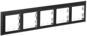 IEK Brite Decor чёрный / хром 3D-форма рамка 5 мест BR-M52-12-2-K23