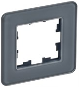 IEK Brite Decor графит матовый стекло скруглённые углы  рамка 1 место BR-M12-G-41-K53