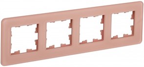 IEK Brite Decor дымчатый матовый стекло скруглённые углы рамка 4 места BR-M42-G-41-K97