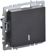 IEK Brite Base чёрный выключатель 1-клавишный с индик 10А BR-V10-1-10-K02