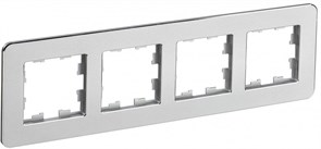 IEK Brite Decor алюминий металл скруглённые углы рамка 4 места BR-M42-M-01-K47