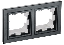 IEK Brite Base чёрный рамка 2 места  IP44 BR-M22-44-K02
