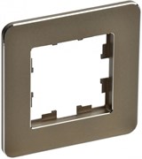 IEK Brite Decor латунь  металл скруглённые углы рамка 1 место BR-M12-M-01-K49