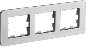 IEK Brite Decor алюминий металл скруглённые углы рамка 3 места BR-M32-M-01-K47