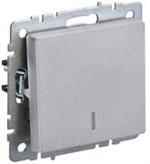IEK Brite Base алюминий выключатель 1-клавишный с индик 10А BR-V10-1-10-K47