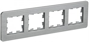 IEK Brite Decor алюминий металл круглённые углы рамка 4 места BR-M42-M-21-K47