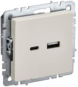 IEK Brite Base бежевый розетка USB A+C 18Вт BR-U22-018-K10 IEK Brite Base бежевый розетка USB A+C 18Вт BR-U22-018-K10