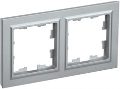 IEK Brite Base алюминий рамка 2 места BR-M22-K47