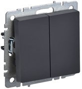 IEK Brite Base графит выключатель 2- клавишный 10А BR-V20-0-10-K53