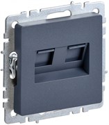 IEK Brite Base маренго розетка двойная RJ11+RJ45 кат.5E BR-KT20-O-1-K35