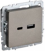 IEK Brite Base шампань розетка USB A+C 18Вт BR-U22-018-K37