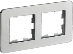 IEK Brite Decor алюминий металл скруглённые углы рамка 2 места BR-M22-M-01-K47