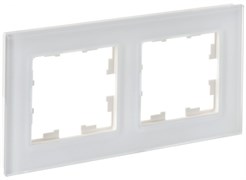 IEK Brite Decor белый матовый стекло рамка 2 места BR-M22-G-31-K01