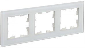 IEK Brite Decor белый матовый стекло рамка 3 места BR-M32-G-31-K01