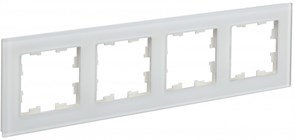 IEK Brite Decor белый матовый стекло рамка 4 места BR-M42-G-31-K01