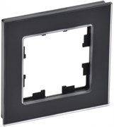 IEK Brite Decor чёрный матовый стекло рамка 1 место BR-M12-G-31-K02