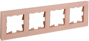 IEK Brite Decor персик матовый стекло рамка 4-места BR-M42-G-31-K96