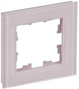 IEK Brite Decor розовый матовый стекло рамка 1-местная BR-M12-G-31-K14